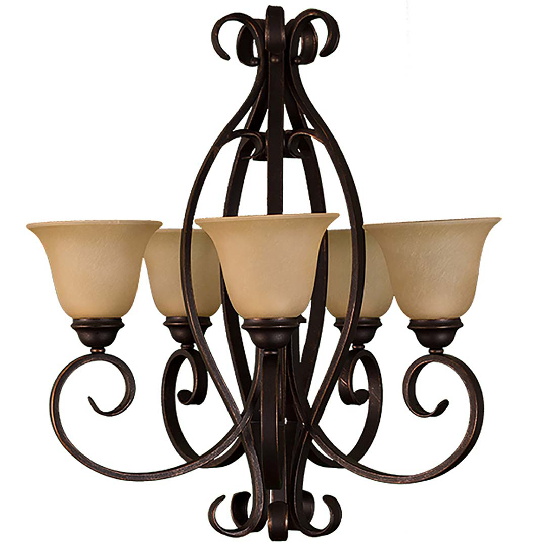 El Paso Series 5-Light Chandelier - Tea Stain Glass