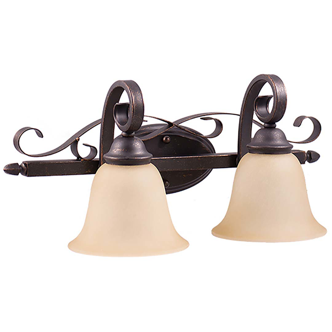 El Paso Series 2-Light Vanity - Tea Stain Glass