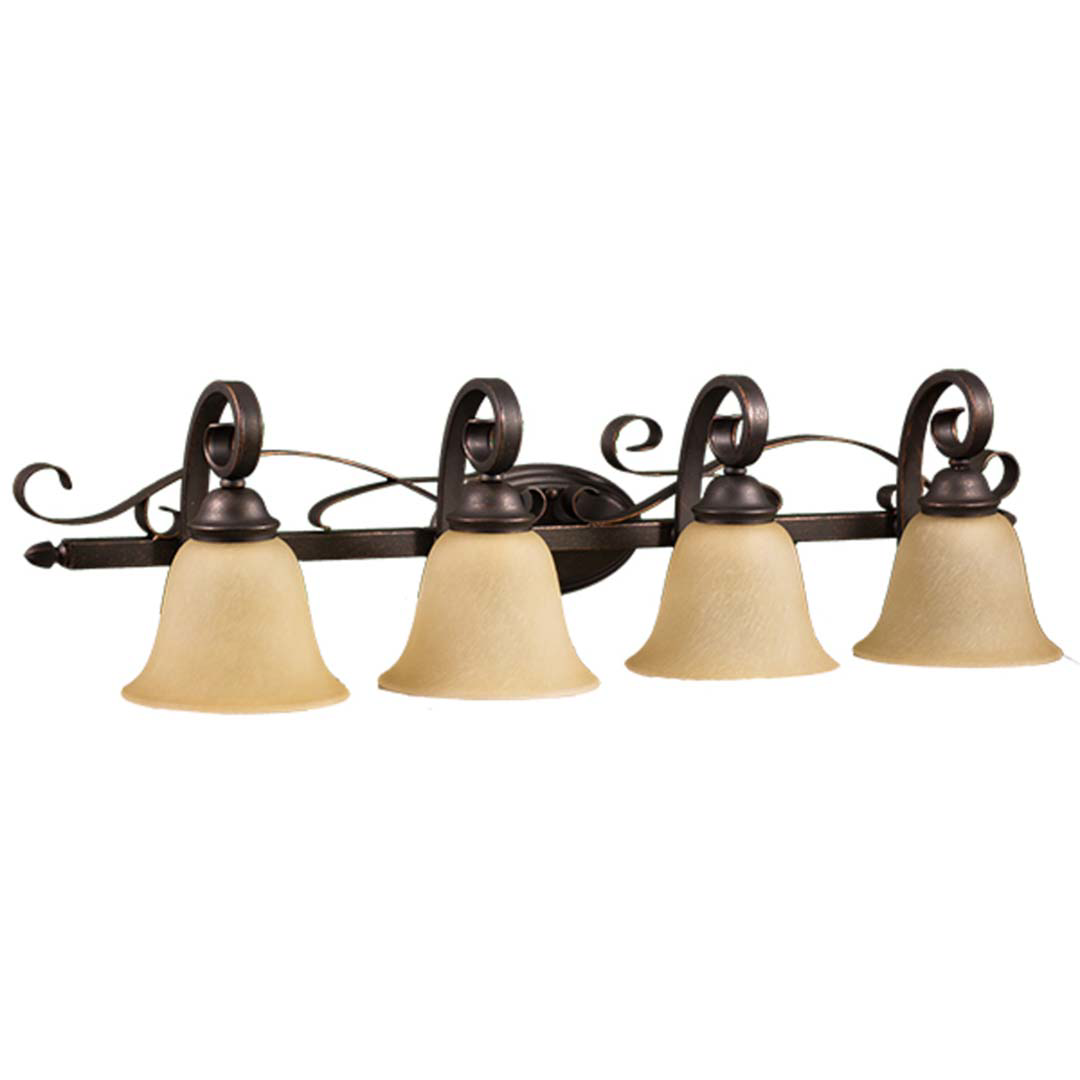 El Paso Series 4-Light Vanity - Tea Stain Glass