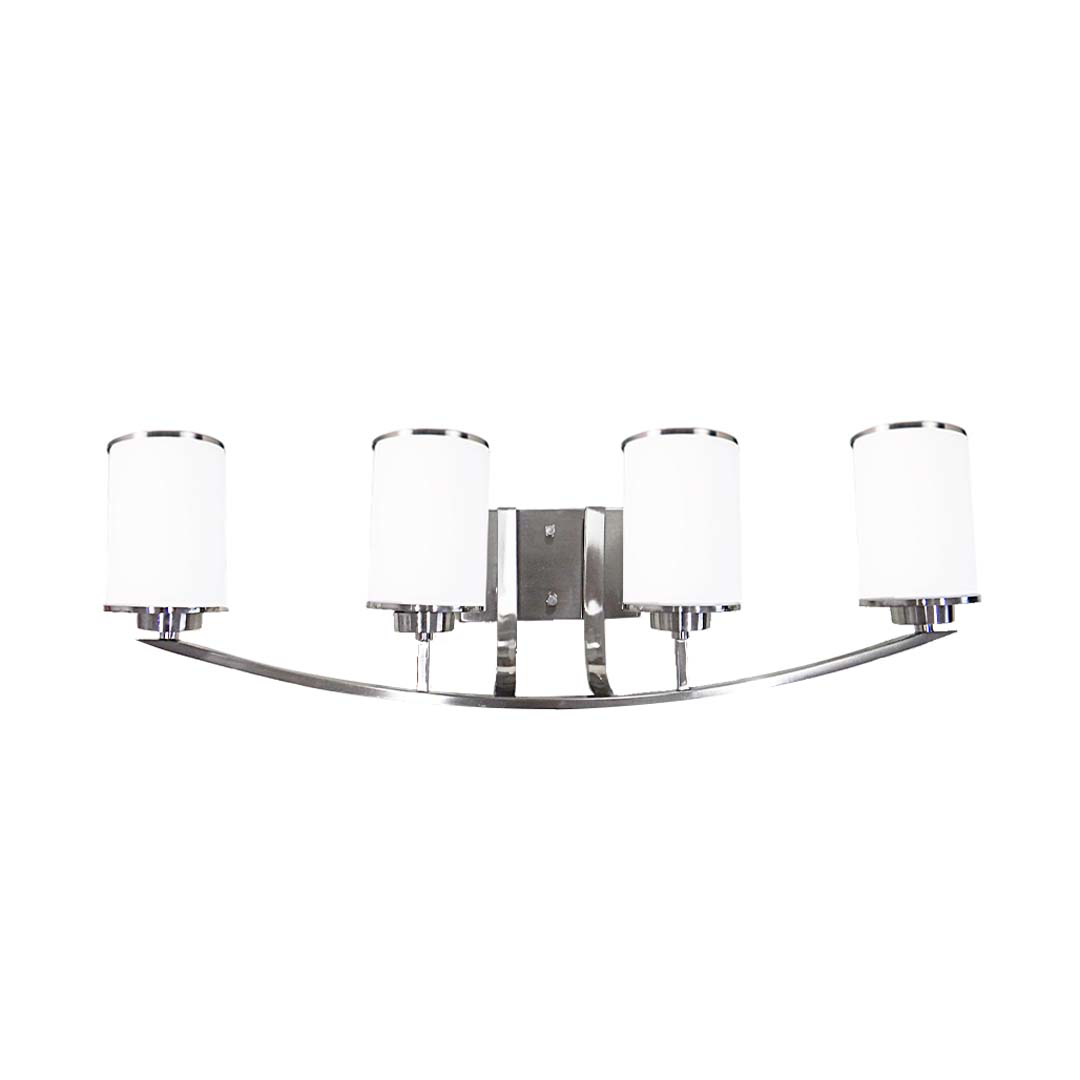 4-Light Vanity White Glass
