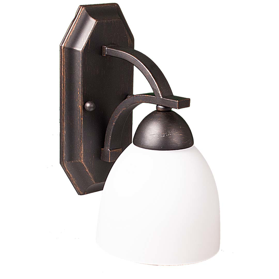 Victoria 1-Light Wall Sconce - RB White Glass
