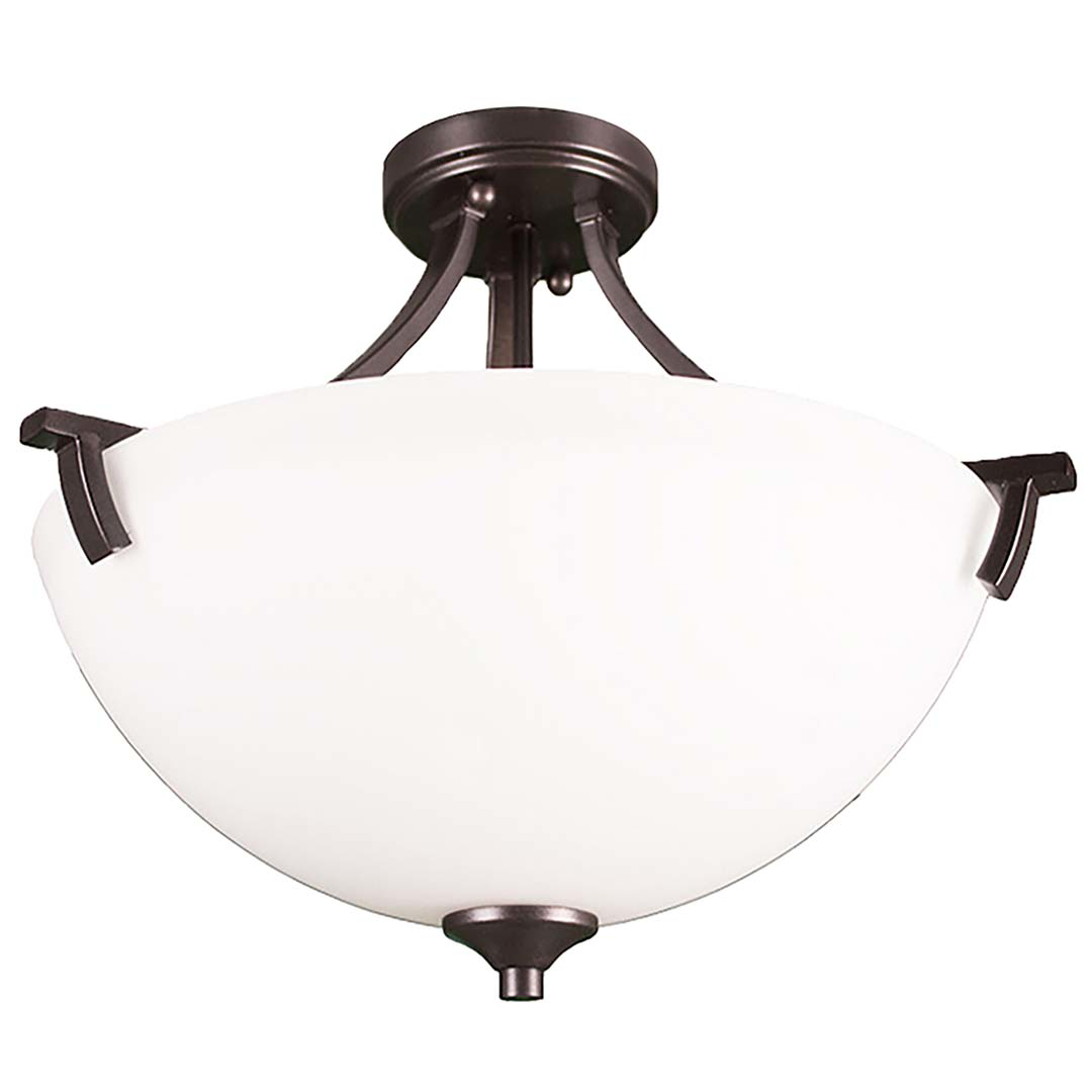 Victoria 3-Light Semi Flush Entry - RB White Glass