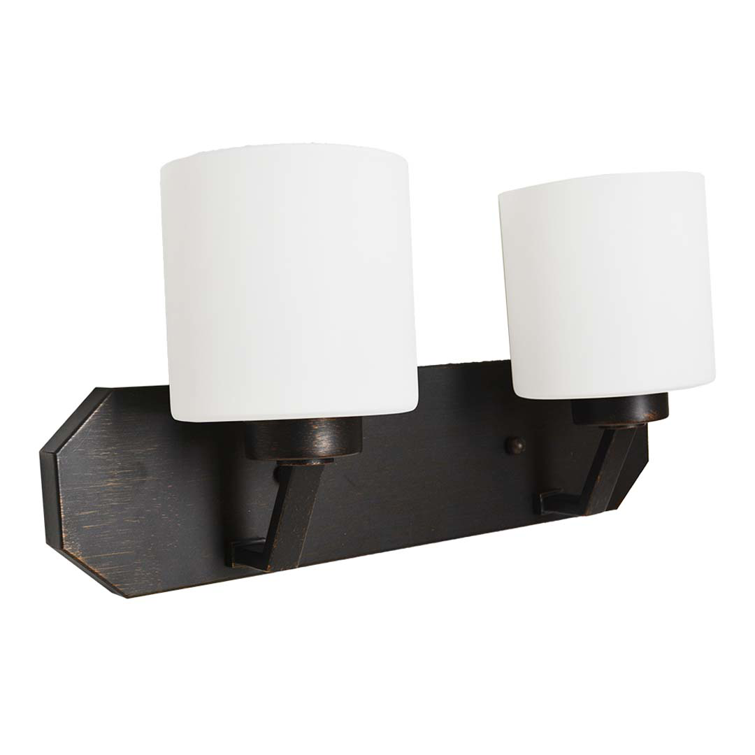 Paris 2-Light Vanity - RB White Cylinder Glass