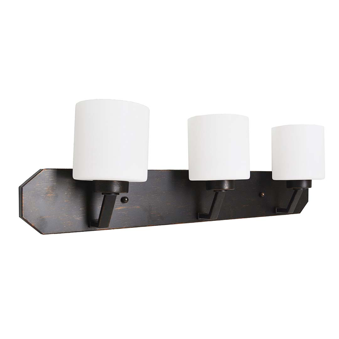 Paris 3-Light Vanity - RB White Cylinder Glass