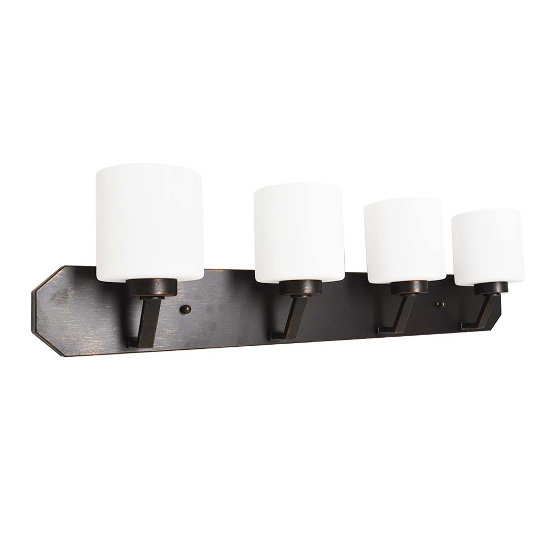 Paris 4-Light Vanity - RB White Cylinder Glass