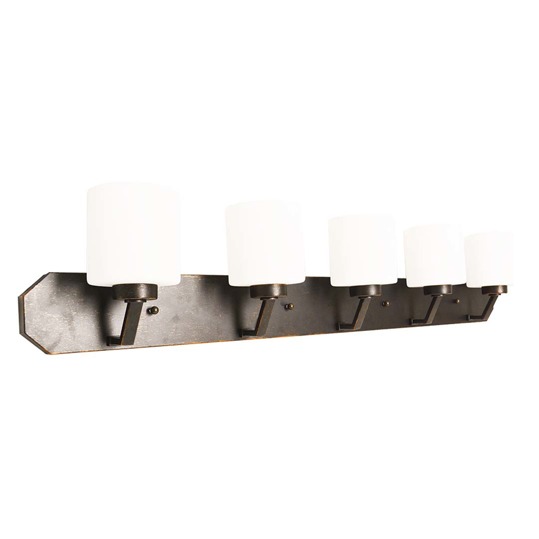 Paris 5-Light Vanity - RB White Cylinder Glass
