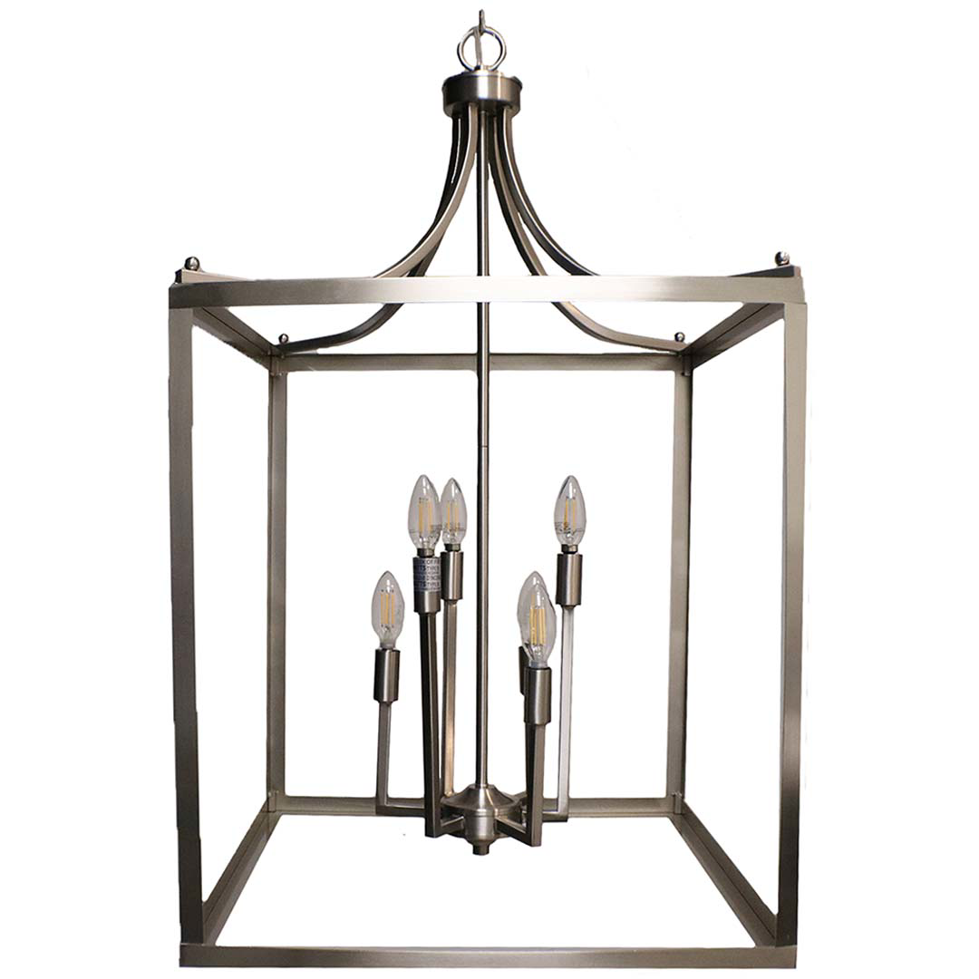 6-Light Square Cage Entry - NK - No Glass