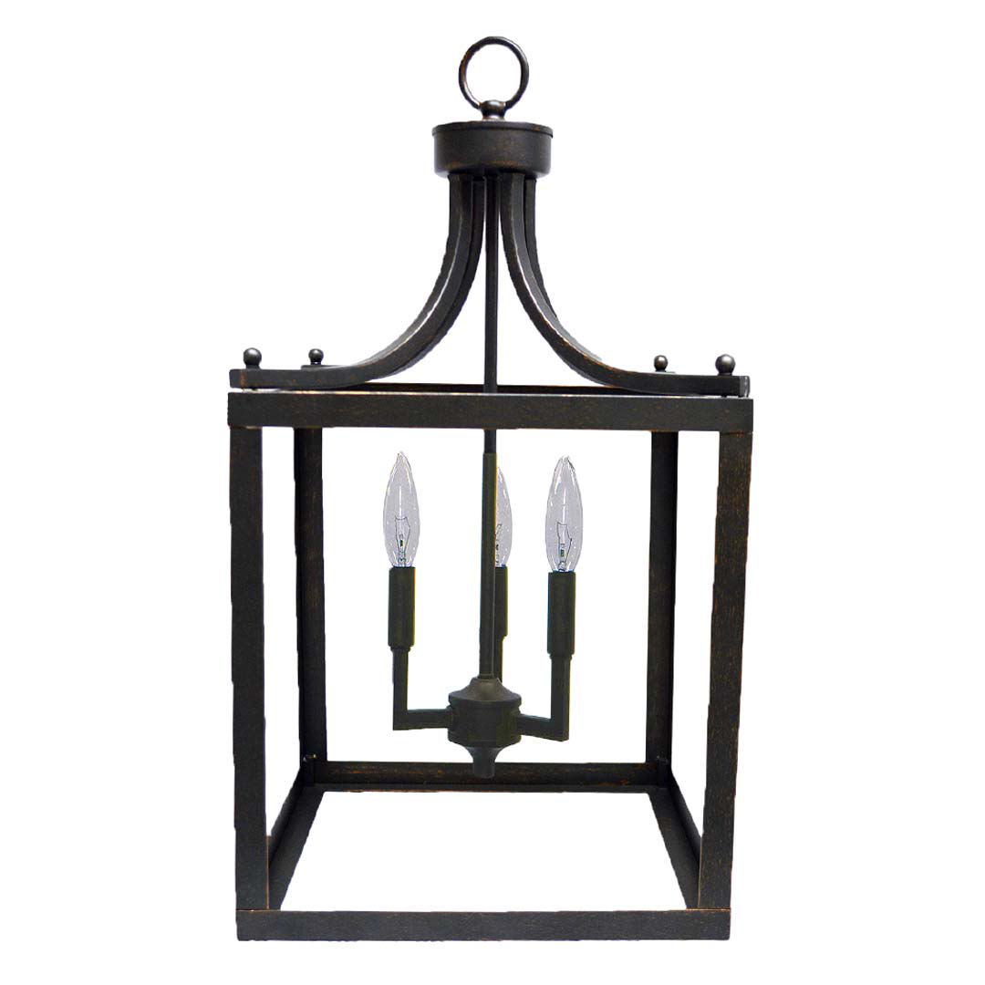 3-Light Square Cage Entry - RB - No Glass