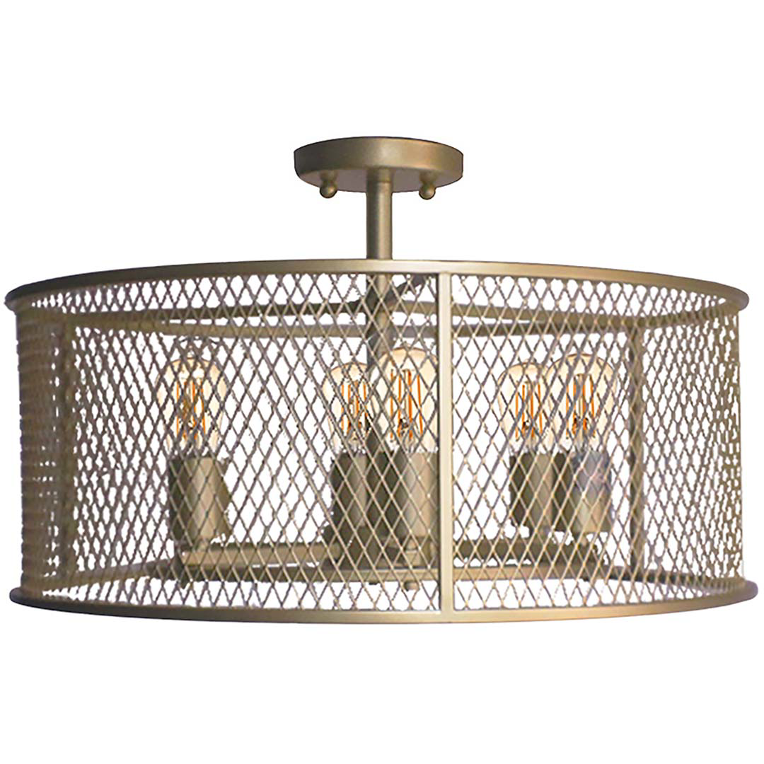 Rimini 6-Light Steel Mesh Shade Semi Flush Mount - CG
