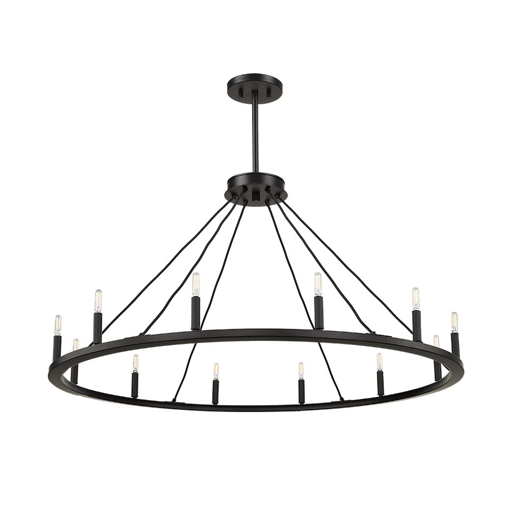 12 Light 48" Big Ring Single Tier Chandelier - MB T6-3K Lamps Included