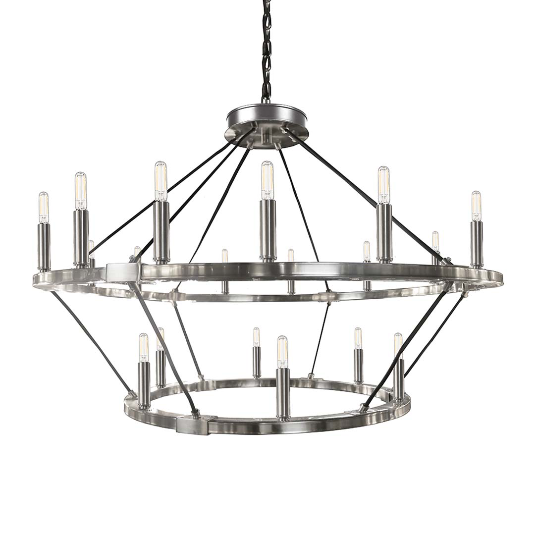 12 + 6 Light 40"/26" Big Ring Double Tier Chandelier - NK T6-3K Lamps Included