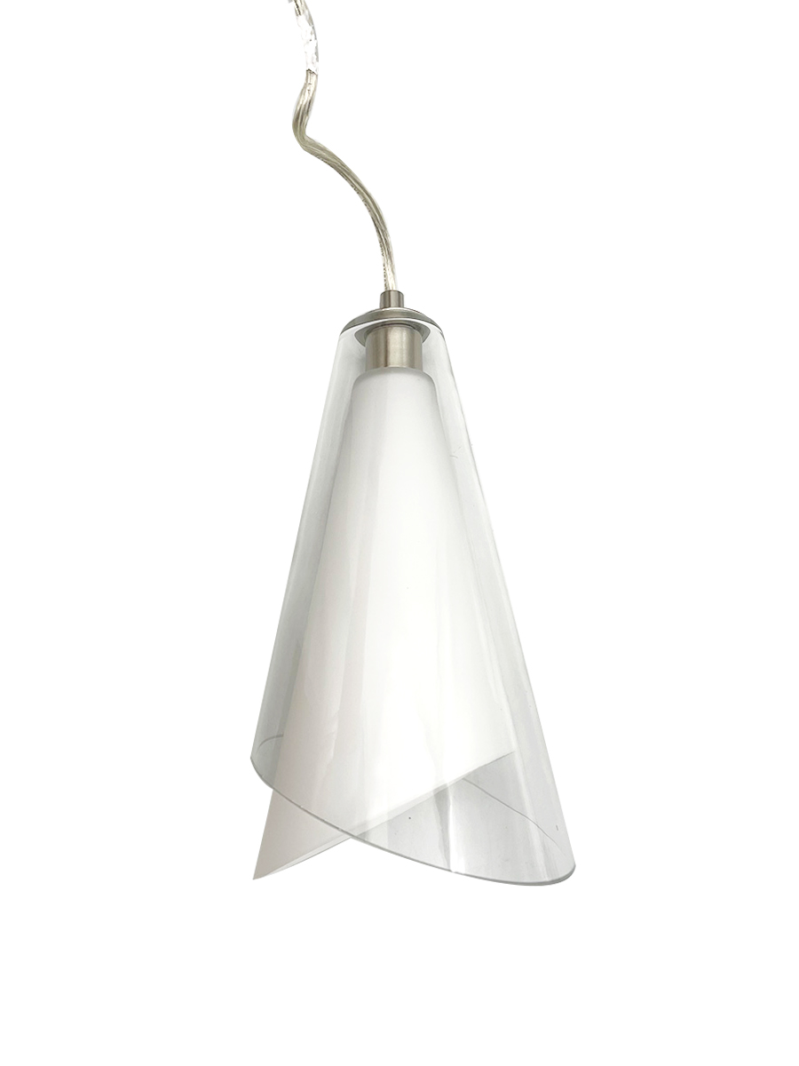 Dual Glass Pendant - NK Clear & Frosted Angle Glass E12 Base