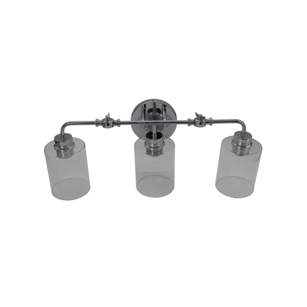 3-Light Vanity - Clear Seeded Glass - NK