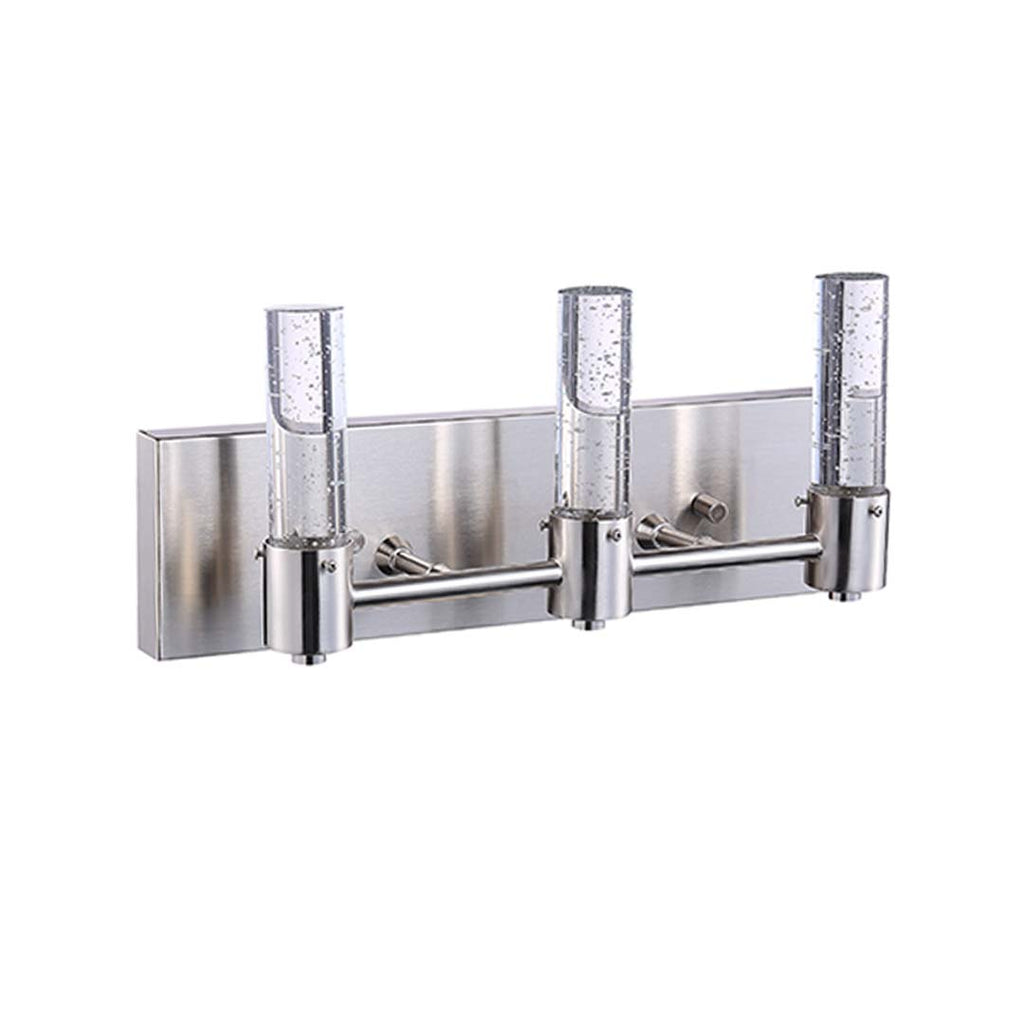 Vivio Soffi LED Rectangle Vanity - Brushed Nickel Seeded Glass 15W 4000K