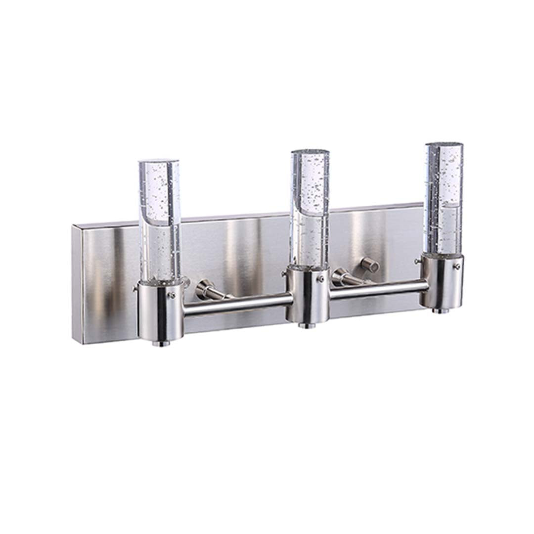 Vivio Soffi LED Rectangle Vanity - Brushed Nickel Seeded Glass 15W 4000K