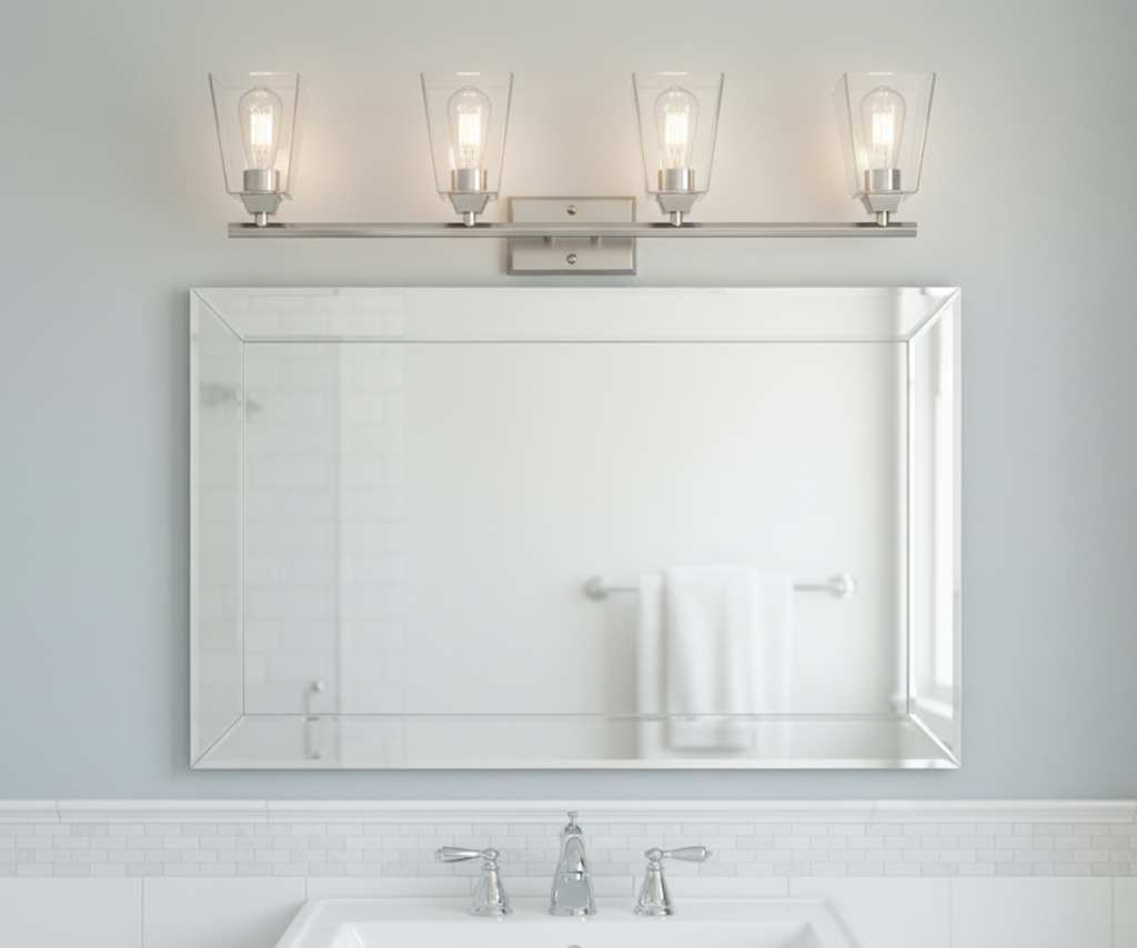 Vivio Blair 4-Light Clear Glass Vanity - NK