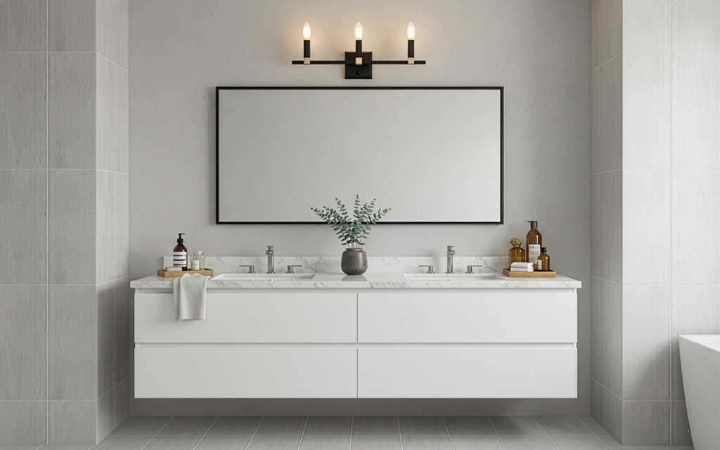 Vivio Maroni 3-Light Wall Sconce/Vanity - Matte Black/Brushed Nickel