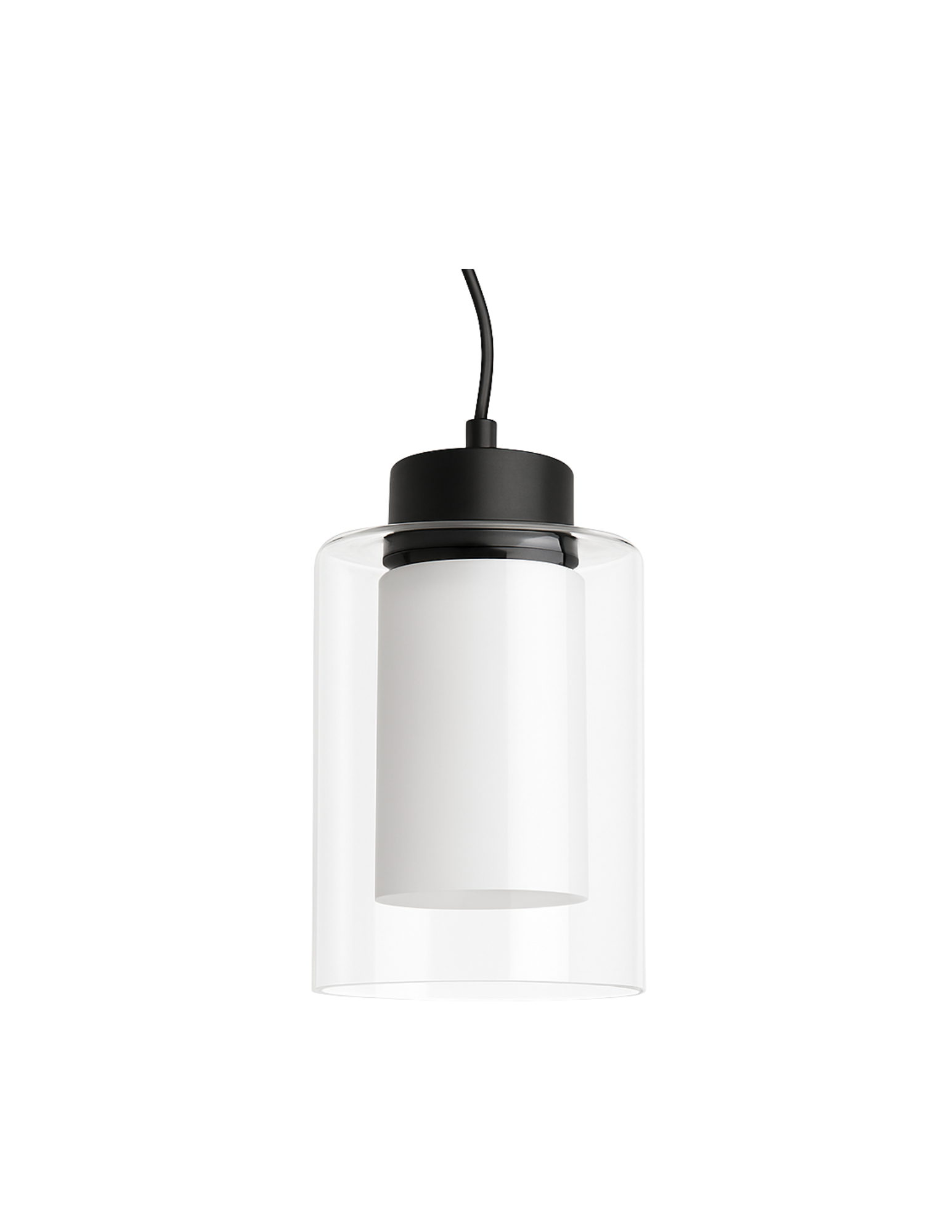 Clear/White Double Glass Mini Pendant - MB