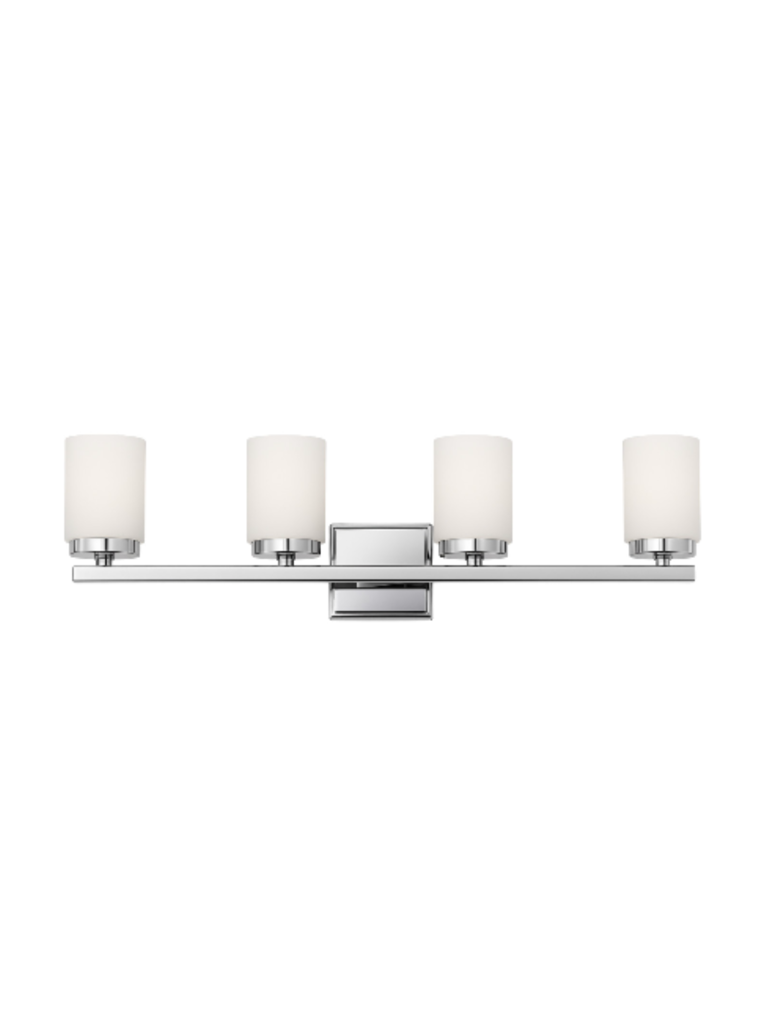 4-Light White Glass Vanity - CH