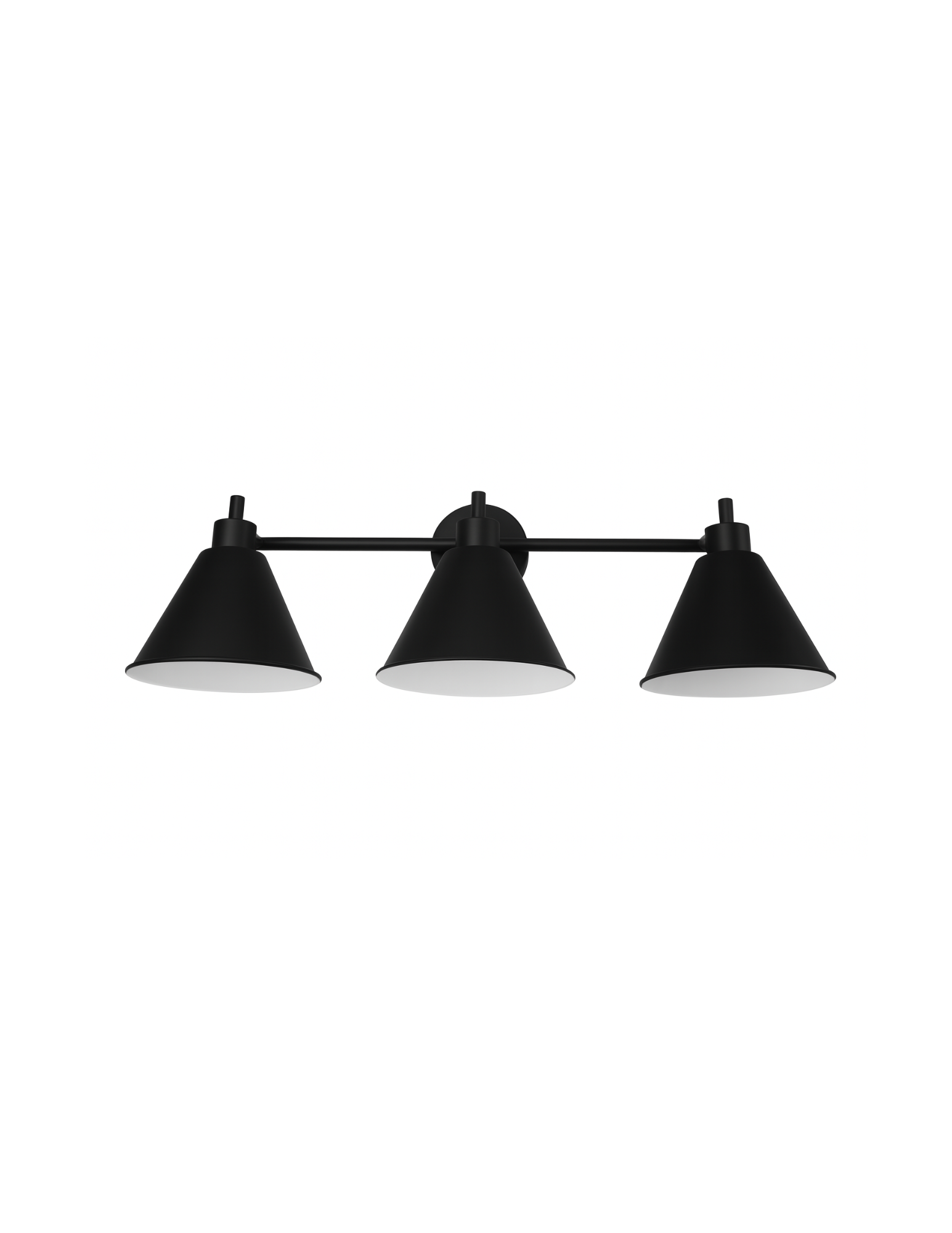 3-Light Metal Cone Shade Vanity - MB