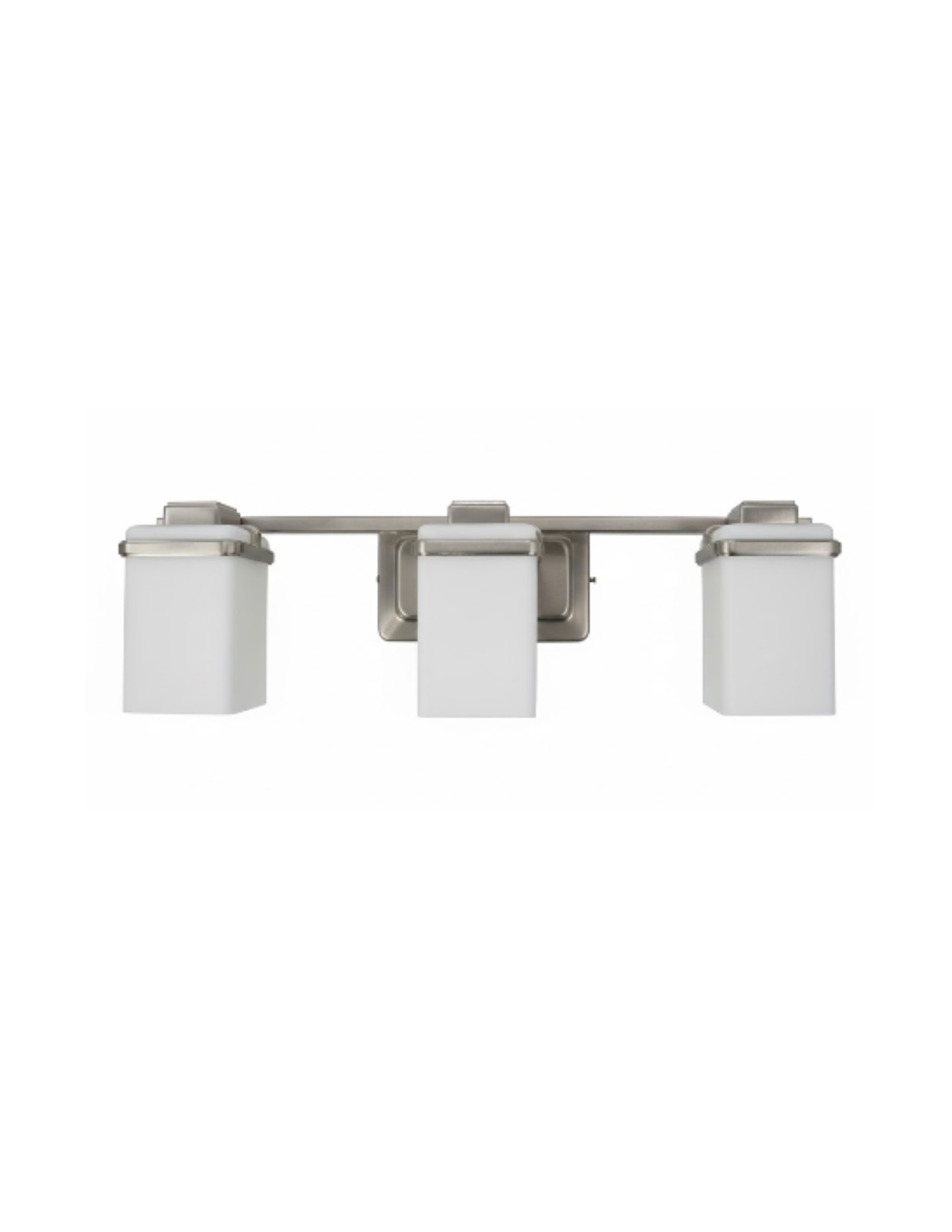 3-Light WH Square Glass Vanity - NK