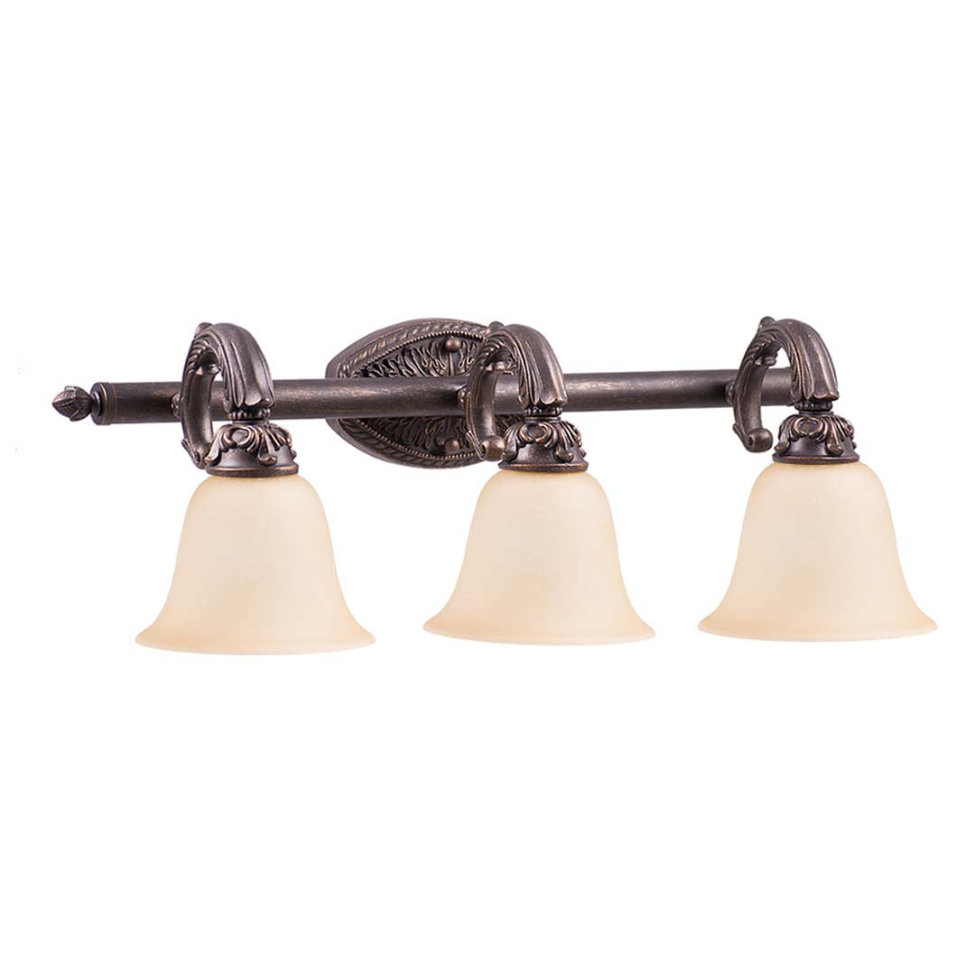 Frisco 3-Light Cast Vanity - RB Tea Stained Glass