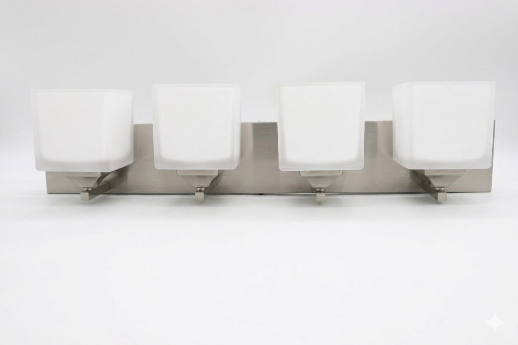 4-Light White Glass Vanity - NK